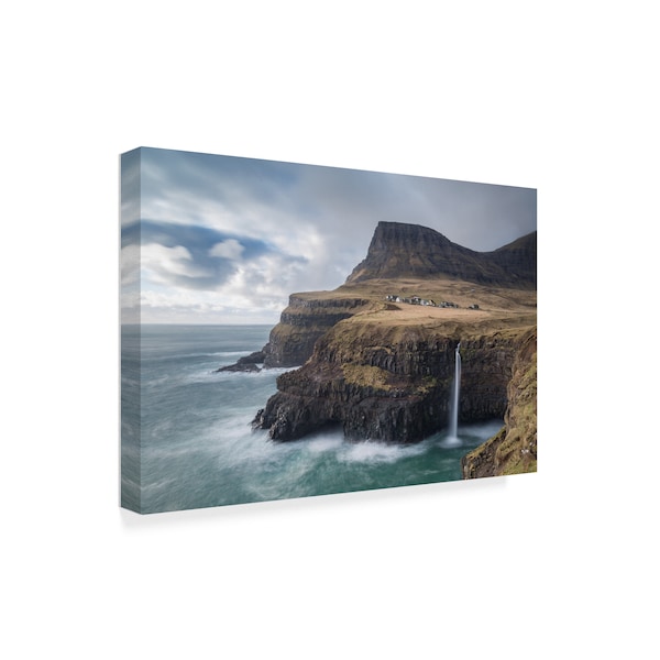 Adam Burton 'Gasadalur Waterfall' Canvas Art,30x47